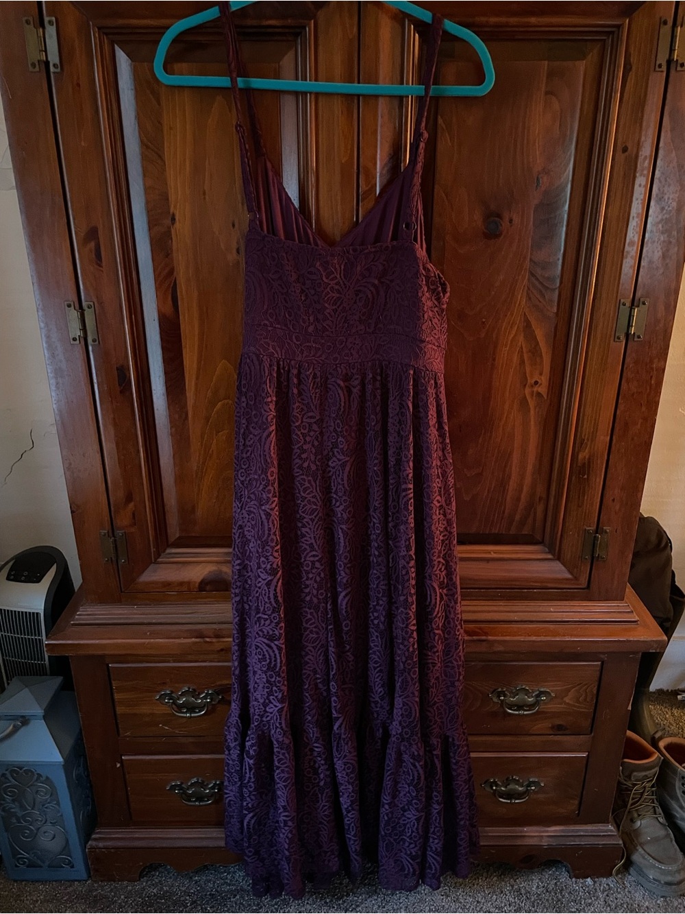 torrid Plum Lace Maxi Dress with Spaghetti Straps - Picture 2 of 3